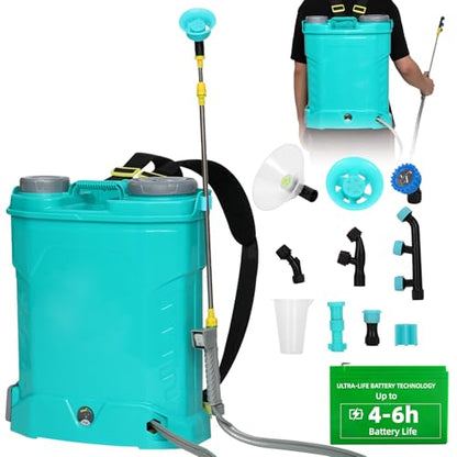 Battery Powered Backpack Sprayer, 5.3 Gallon, 12V 8Ah Battery, 100 PSI