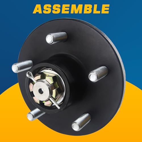 2Sets 1'' Trailer Axle Nut Kits Galvanized for 1'' Thread Spindle - color: KIT#8 (2Set 1'' Trailer Axle Nut Kit)