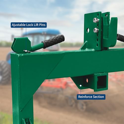 Garvee 3 Point Quick Hitch with 2" Receiver – 5-Level Quick Adjust Bolts - color: Green-New