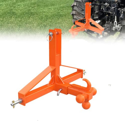3 Point Trailer Hitch for Tractor with 2" Receiver & Ball Hook - Heavy Duty Quick Hitch Attachment, Category 1 Compatible, 10000 Lbs Capacity