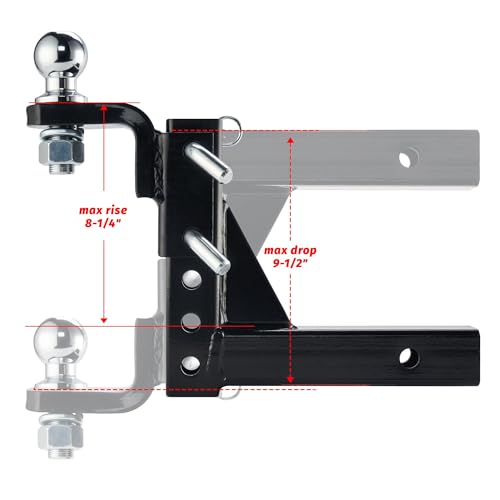 OPENROAD Adjustable Hitch Ball Mount with 2" Ball for 2-Inch Receiver - style: ball-mount-hitches