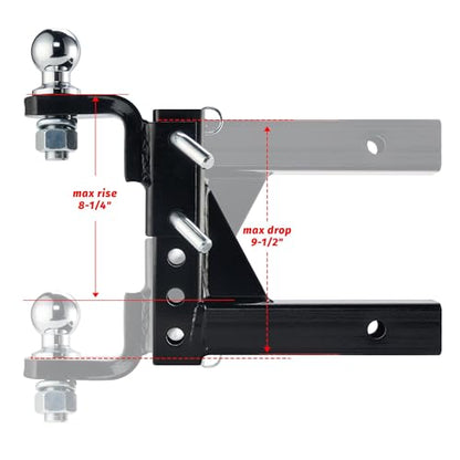 OPENROAD Adjustable Hitch Ball Mount with 2" Ball for 2-Inch Receiver - style: ball-mount-hitches