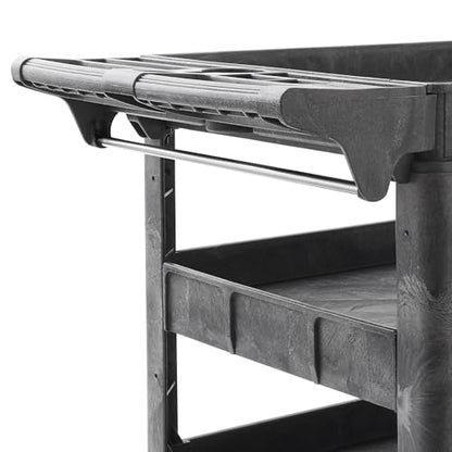 Dryser Utility Cart with Wheels, 46" x 25" Heavy Duty 550 lb. Capacity with Shelves - 3 Tier Rolling Cart with Two 5" Swivel Casters for Warehouse, Garage, Cleaning - size: 3 Shelves 2 Swivel 46x25