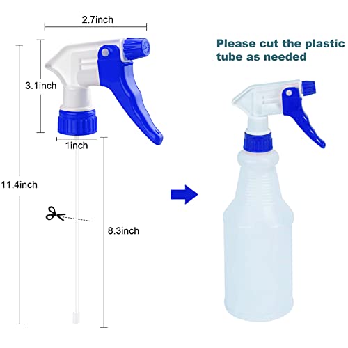 Trigger Spray Nozzles 6 Pack, Adjustable Leakproof Replacement Heads | Plastic Heavy Duty Sprayer, Spray Heads for Universal Plastic Bottles - color: Blue