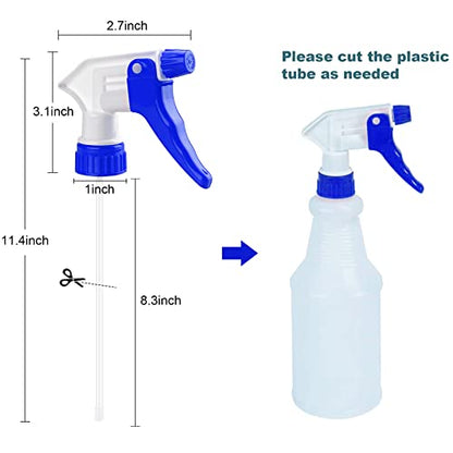 Trigger Spray Nozzles 6 Pack, Adjustable Leakproof Replacement Heads | Plastic Heavy Duty Sprayer, Spray Heads for Universal Plastic Bottles - color: Blue