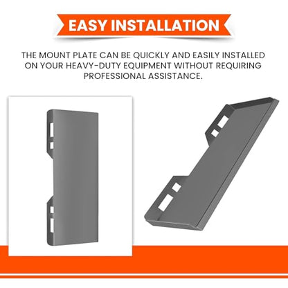 HECASA 5/16" New Unpainted Steel Quick Tach Attachment Skid Steer Mount - size: 5/16"