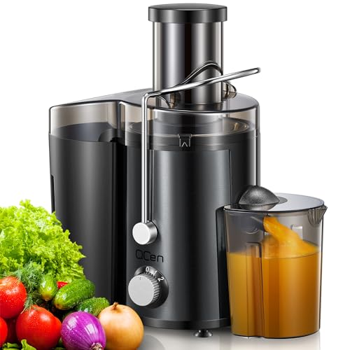 Juicer Machine 800W Centrifugal Juicer with Wide Mouth Feed Chute - color: Metallic Black, size: 800W