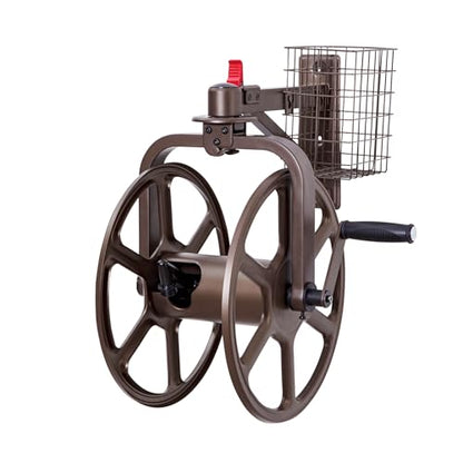 Liberty Garden Single Arm Navigator Hose Reel with Pull Up Latch, Bronze - style: Single Arm, Pull up Latch, Bronze