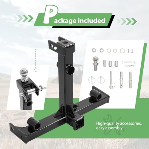 Wutist 3 Hitch Adapter Compatible with All Category 1 Tractors
