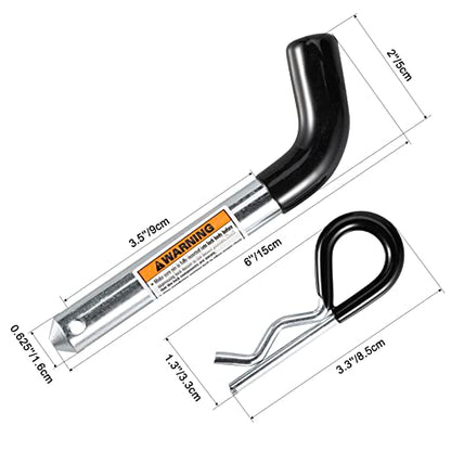 TOPSHINE Trailer Hitch Pin & Clip 4 Pack, 5/8 Inch Diameter Fit 2" Receiver