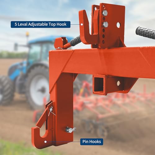 Garvee 3 Point Quick Hitch with 2" Receiver, 5 Level Quick Adjust Bolts - color: Orange-New
