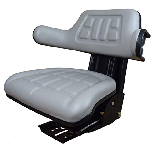 TRAC SEATS BRAND GREY WAFFLE STYLE UNIVERSAL TRACTOR SUSPENSION SEAT WITH TILT FITS FORD/NEW HOLLAND 6000 6600 6610 7000 7100 7200 7600 7610 7700