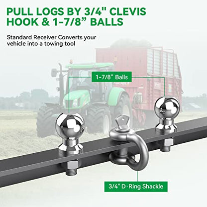 3 Point Trailer Hitch with 1-7/8“ Towing Balls for Category 1 Tractors