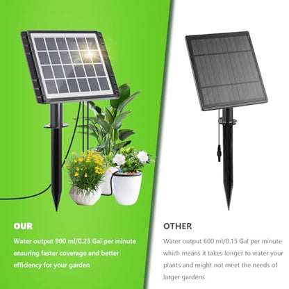 49FT Solar Drip Irrigation System Kit, Auto Watering for 15 Pots - size: 49FT Irrigation System-15 Pot