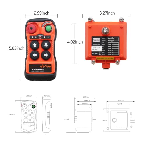 Q400 Industrial Wireless Remote Control 4 Buttons for Hoist & Crane - style: Q400 ACDC12-24V 1T1R