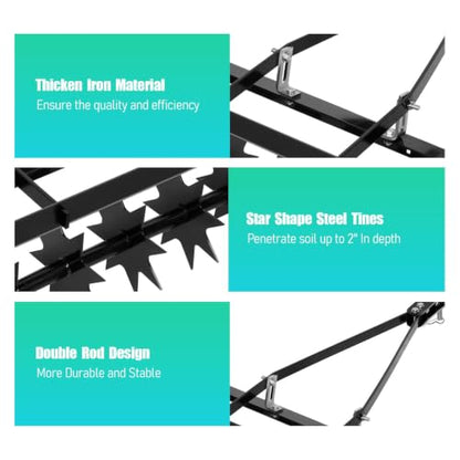 400 LBS Heavy Duty Pull Behind Aerator,Thickened Iron Frame,Lawn Aerator