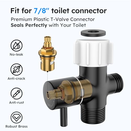 Arofa Black Handheld Bidet Sprayer, Bidet Attachment for Toilet, 3 Pack - color: Black, size: 3 Pack