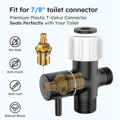 Arofa Black Handheld Bidet Sprayer, Bidet Attachment for Toilet, 2 Pack - color: Black, size: 2 Pack