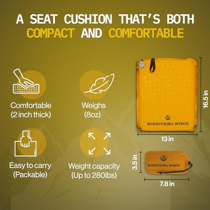 Whispering Winds Inflatable Seat Cushion - color: Dark Gold - 2pack, size: Large