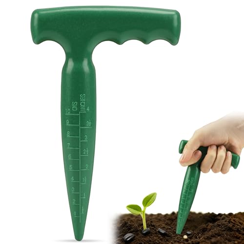 Seed Planter Tool, T-Handle Seed Dibber, Green, 1 Pack - color: Green, 1-Pack