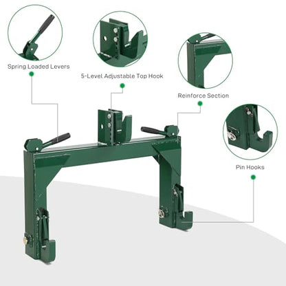 3 Point Quick Hitch Receiver 3000 lbs 3-Pt Attachments - color: Green