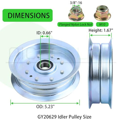 756-05034A GY20629 Idler Pulley for John Deere 42" 48" D140 Decks - color: A01 1xGY20629 756-05034A