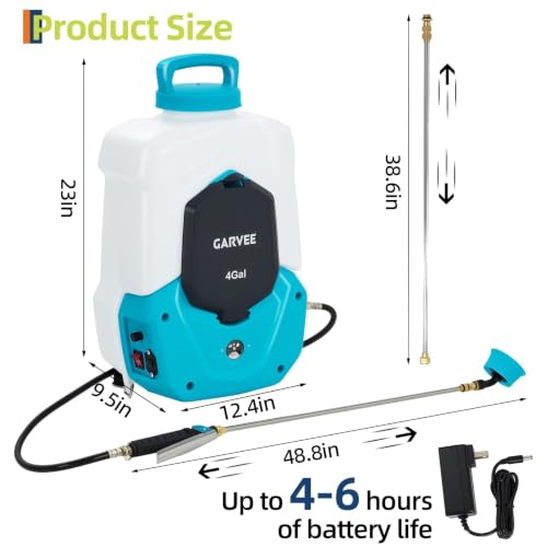 Garvee 4 Gallons Battery Powered Backpack Sprayer - size: 4 gal
