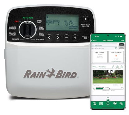 Rain Bird TRU8IW Irrigation Controller, Smart WiFi, Indoor, 8-Station - style: Indoor WiFi Bundle