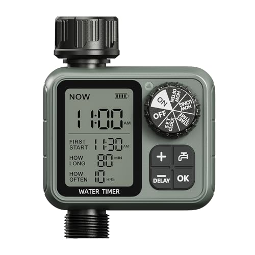 Sprinkler Timer for Garden Hose, Irrigation Water Timer with Rain Delay, Automatic Manual Watering for Lawn Yard Outdoor Drip Irrigation System