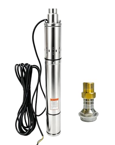 Deep Well Submersible Pump, 220V 1hp Deep Well Pump Submersible Water Pump for Industrial Irrigation and Home,328FT Lift, 12GPM, Screw Water Pump - size: 4"-220V