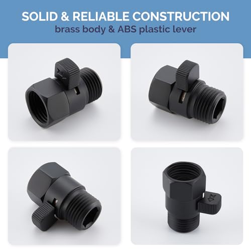 Angle Simple Shower Valve, Water Flow Control Shut Off Valve, Matte Black - color: Matte Black