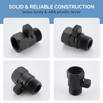 Angle Simple Shower Valve, Water Flow Control Shut Off Valve, Matte Black - color: Matte Black