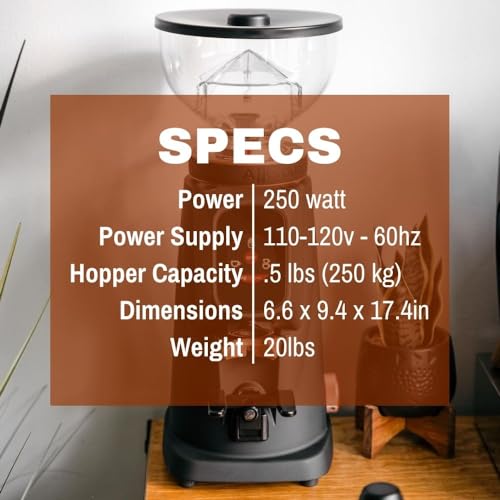 AllGround All Purpose Home Coffee Grinder - Residential Grinder - Made in Italy - By Fiorenzato (Chrome w/Black) - color: Chrome w/ Black