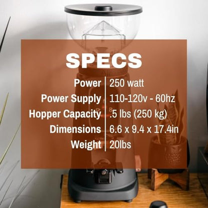 AllGround All Purpose Home Coffee Grinder - Residential Grinder - Made in Italy - By Fiorenzato (Chrome w/Black) - color: Chrome w/ Black