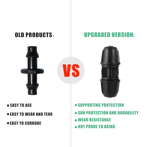 25Pcs 1/4 inch Drip Irrigation Coupling Fittings, Black - color: Black-Coupling
