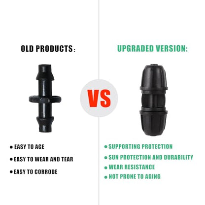 25Pcs 1/4 inch Drip Irrigation Coupling Fittings, Black - color: Black-Coupling