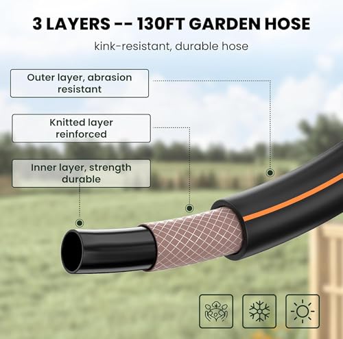 Giraffe Tools Retractable Garden Hose Reel 5/8" 90FT Wall Mount Auto Rewind - color: Dark Grey, size: 5/8‘’ 90 FT