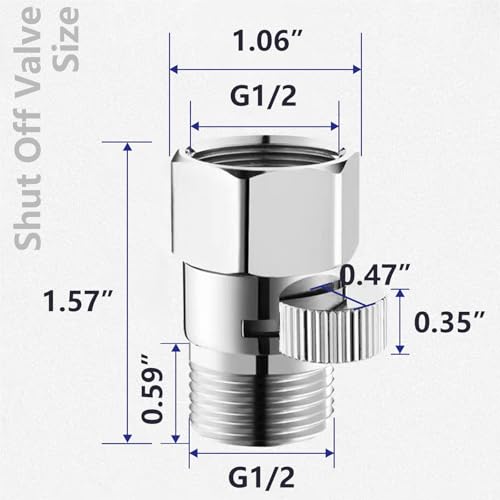 Chrome Shower Head Shut Off Valve Flow Restrictor, Brass - color: Chrome