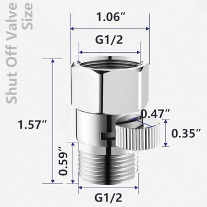 Chrome Shower Head Shut Off Valve Flow Restrictor, Brass - color: Chrome