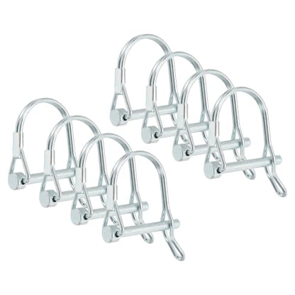 PATIKIL Trailer Coupler Pin 3/16" x1-3/16, 8 Pcs Wire Lock D Shape Safety Shaft Locking Round Pto Pins for Farm Trailers Lawn Hitches Garden Tractor Kayak Boat, Silver (5x30mm) - size: 3/16" x 1-3/16"