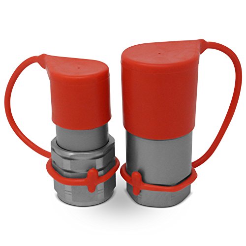 Summit Hydraulics 1/2" Skid Steer Bobcat Flat Face Hydraulic Quick Connect Couplers/Couplings Set w/Dust Caps - size: 1 Set