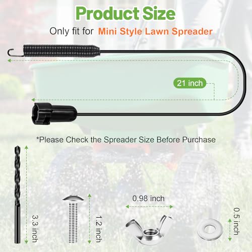 Control Cable Compatible with Scotts Turf EdgeGuard Mini Spreader | Lawn Spreader Control Cord, Pull Cable for Scotts Turf Builder EdgeGuard Mini Broadcast Spreader, Lawn Fertilizer Accessory - size: Mini