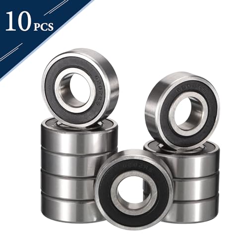 6202-11-2RS Deep Groove Bearings, ID 11mm x OD 35mm x Width 11mm Double Rubber Sealed Ball Bearings, Pre-Lubricated (GCr15) Chrome Steel 10pcs - size: 6202/11-2RS 11mmx35mmx11mm