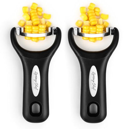 Spring Chef Stainless Steel Corn Peeler, Corn on the Cob Stripper Tool, 2Pk