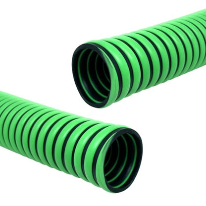 Gloxco Heavy Duty Tiger Green EPDM All Weather Suction Hose, Black Tube, Lime Green Helix, Full Vacuum Suction Rating, 2" Inside Diameter, Made In USA, 30 ft Length - size: 2" x 30 Ft