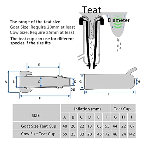 6L Goat Milking Machine, Plug-in Pulsation Pump Milker (Classic) - color: for Goat, size: 6L