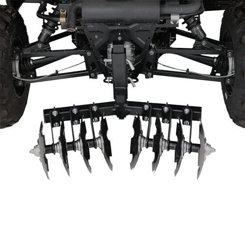 Big Buck 32" Pull Behind Disc Plow Harrow UTV Implement with 2" Receiver Mount, Cultivates 1 to 2 Acres - size: 32 Inches