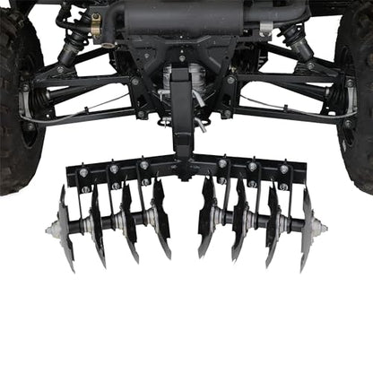 Big Buck 32" Pull Behind Disc Plow Harrow UTV Implement with 2" Receiver Mount, Cultivates 1 to 2 Acres - size: 32 Inches