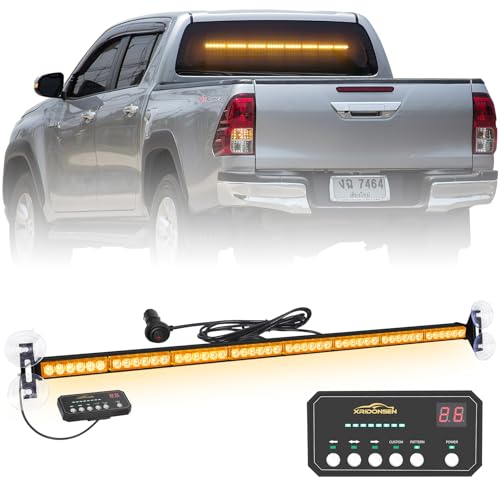 XRIDONSEN 35 inch Traffic Advisor Light Bar 48 LED Amber Strobe Lights - color: Amber