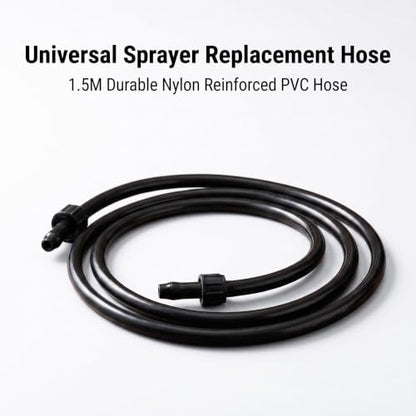 Thickened PVC replacement hose for backpack sprayers, garden water pump outlet hose, replacement for Ryobi replacement trigger spray gun hose, 59-inch long, black